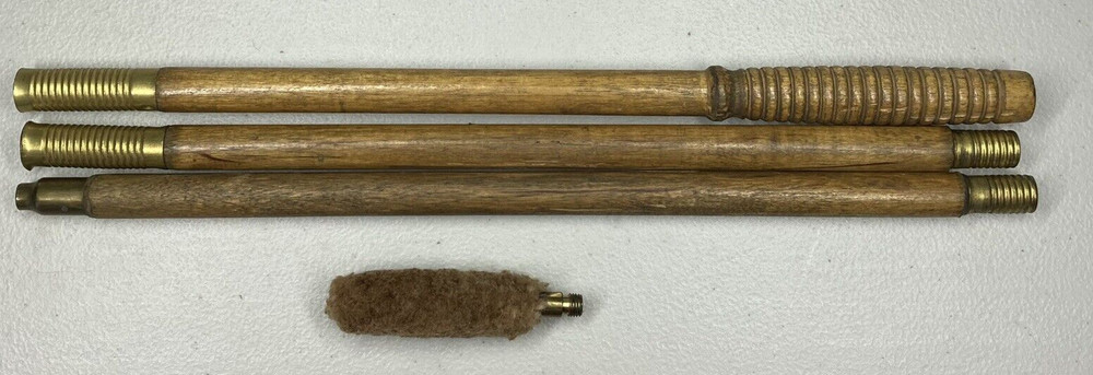 Vintage Wood & Brass 3 Piece Shotgun Cleaning Rod With Soft Tip
