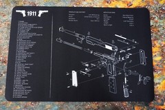 Gun Cleaning Mat for 1911 Breakdown Schematics Parts Diagram