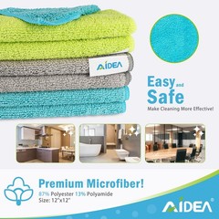Aidea Microfiber Cleaning Cloth-50Pk Soft Microfiber Towels For Cars Absorbent