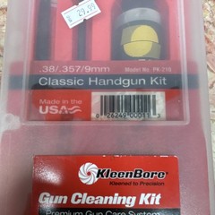 KleenBore Classic Handgun Cleaning Kit .38/.357/9mm With Case PK-210