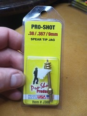 Pro-Shot Spear Tip Cleaning Jag For .357 / .38 Caliber / 9 mm Caliber Brass J38B