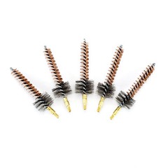 5 Pieces Bronze Bristle Bore Cleaning Brush Thread for Rifle with 50 Patches
