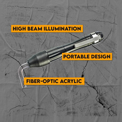 Compact Bore Light with Fiber-Optic Acrylic – Portable, High Beam Flashlight for