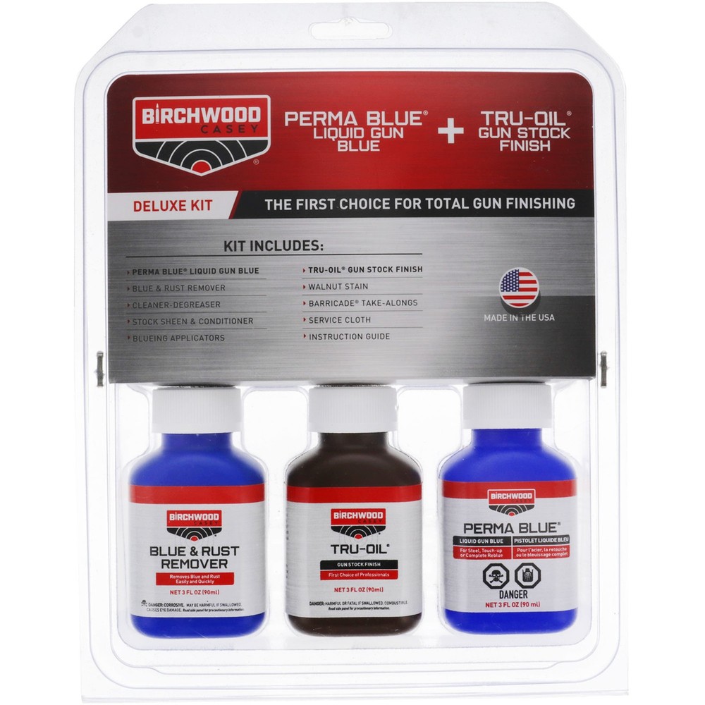 Birchwood Casey Deluxe Perma Blue Liquid Gun Blue & TruOil Gun Stock Finish Kit