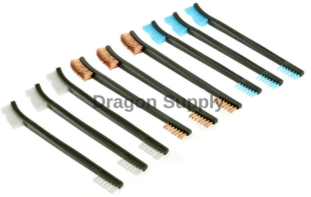 New 9pc Double Ended Gun Cleaning Brush Set 7in – Nylon Plastic Copper Brush