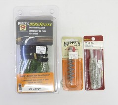 Gun Cleaning Lot Hoppes Bore Snake 20 G Shotgun, Wool Mop, Hoppe’s Tornado Brush