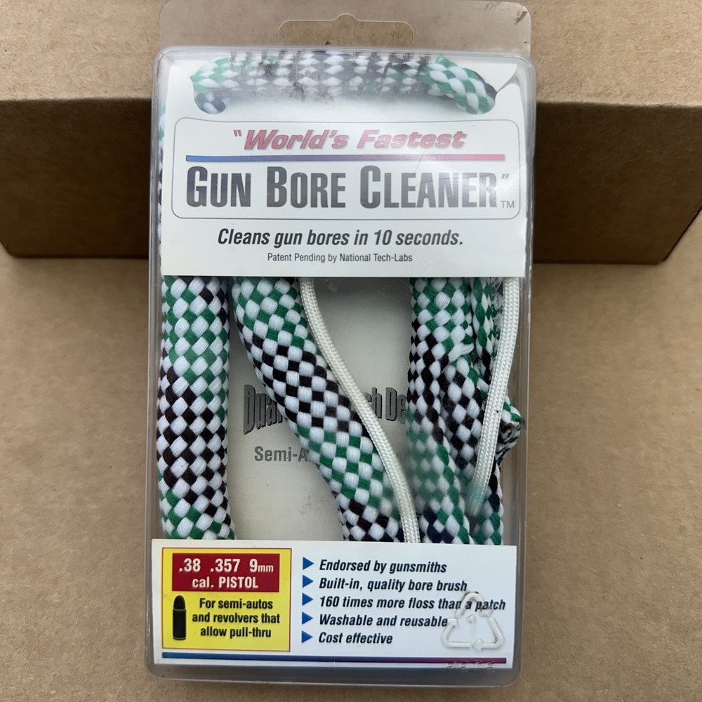 Worlds Fastest Gun Bore Cleaner Boresnake National Tech Labs .38 .357 9mm Pistol