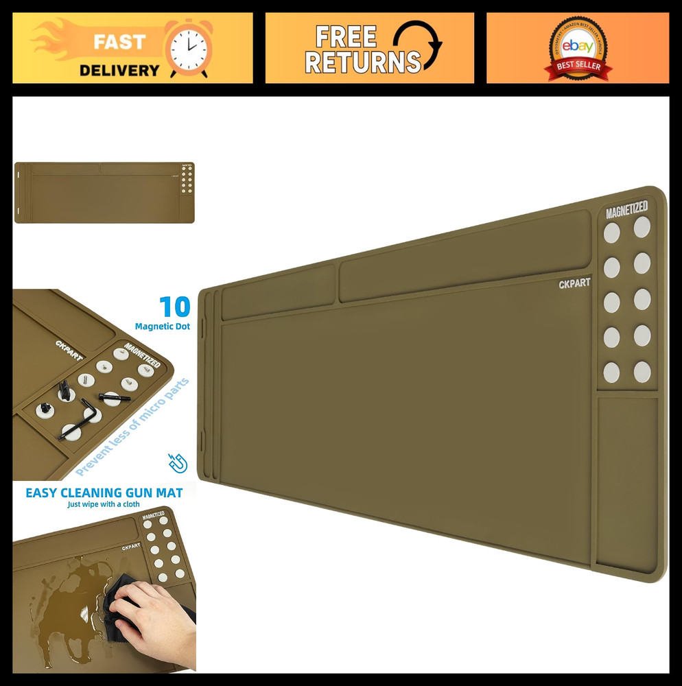 Rifle Gun Cleaning Mat – Anti-Slip Rubber Tactical Magnetic Maintenance Pad 36″x