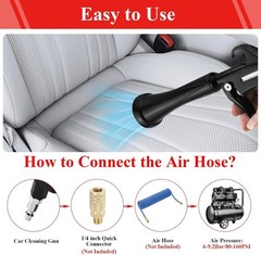 HANDY Tornado Car Cleaning Gun with Rubber Guard and Brass Adjustable Air Flow
