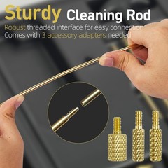 Rifle Gun Cleaning Kit with Brass Rods Nylon Brushes and Jags Tool Set
