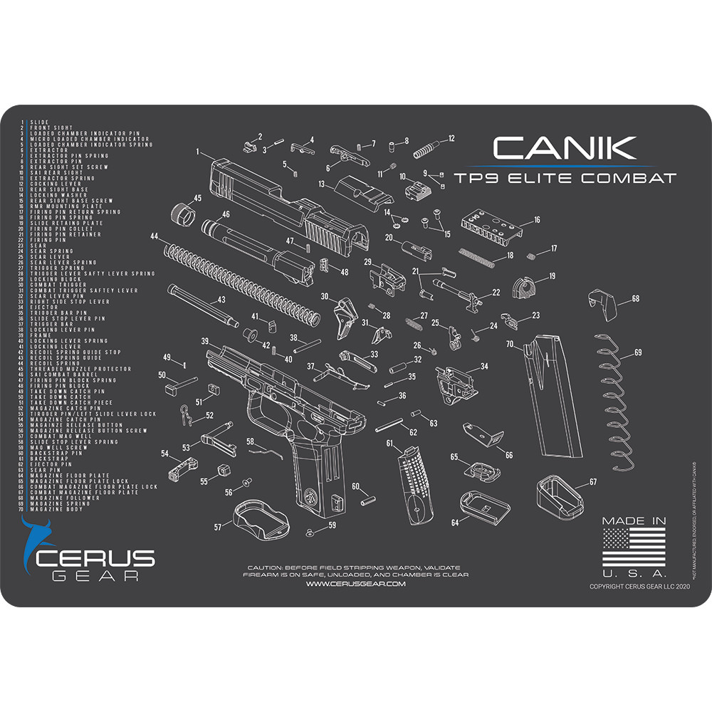 For CANIK® TP9 ELITE COMBAT PRO MAT Handgun Gun Cleaning Mat Cerus Gear