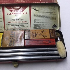 Vintage Outers Shotgun Cleaning Kit 12 Gauge Red Case Gun Oil Solvent Patches