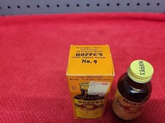 Vintage Hoppe’s No. 9 Gun Cleaning Solvent Bottle Box Glass Bottle