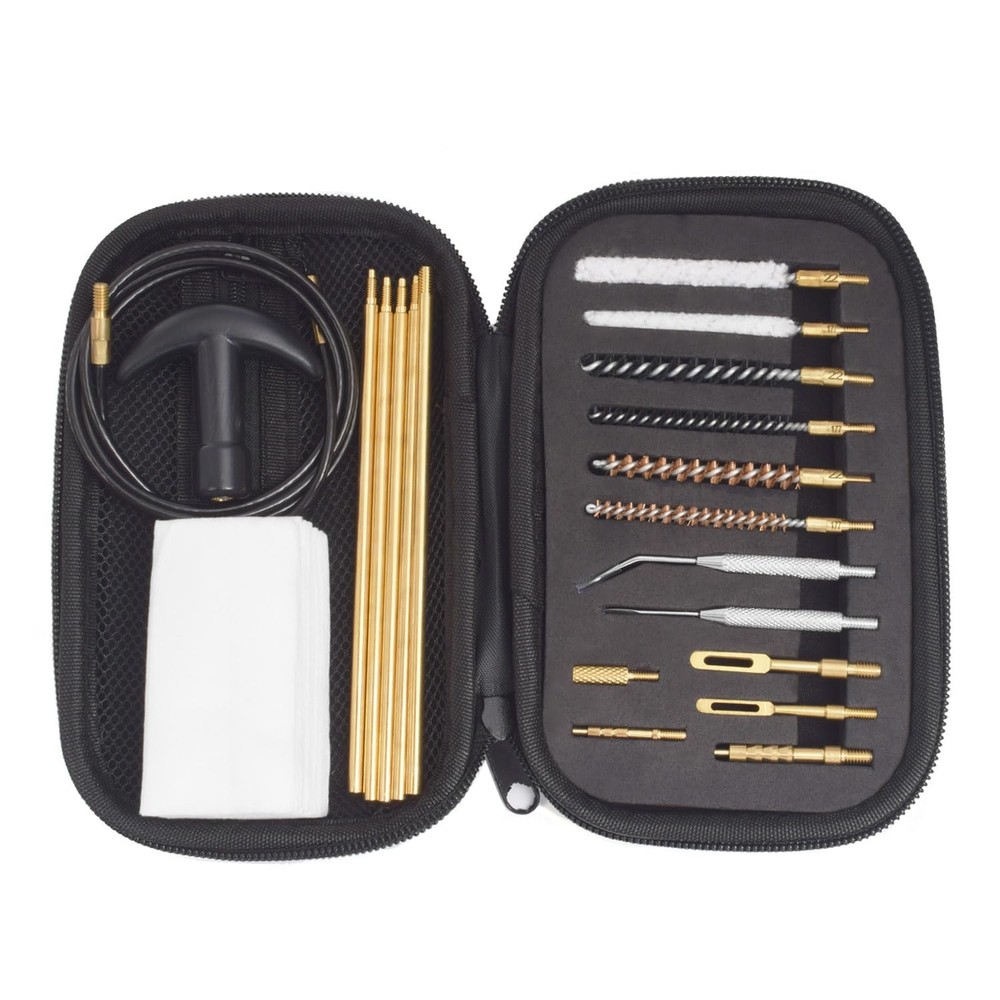 177 & .22 Cal Airgun Cleaning Kit with Cotton Mop, Bronze Bore Brush, Brass Jag,