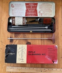 Vintage-J.C. Higgins-No.2140-Rifle Gun Cleaning Kit-12-16 Gauge w/Red Metal Case