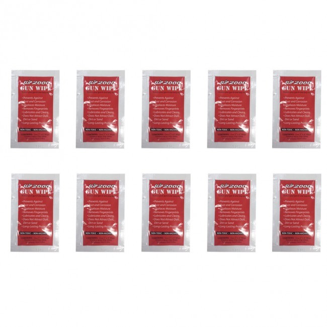 Slip 2000 Airsoft Gun Rifle Pistol Lubricated Gun Wipes 5×8 inch Pack of 10
