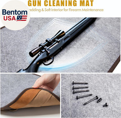 Large Gun Cleaning Mat for All Guns, Roll up Rifle Cleaning Pad with PVC Accesso