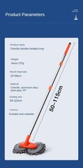 Three Section Telescopic Car Mop Double Brush Head Roof Window Cleaning Tool