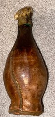 Leather Covered Plastic Squeeze Bottle With Antler Lid