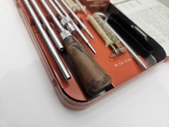 Vintage Sears Gun Cleaning Kit Ted Williams Orange Metal Case