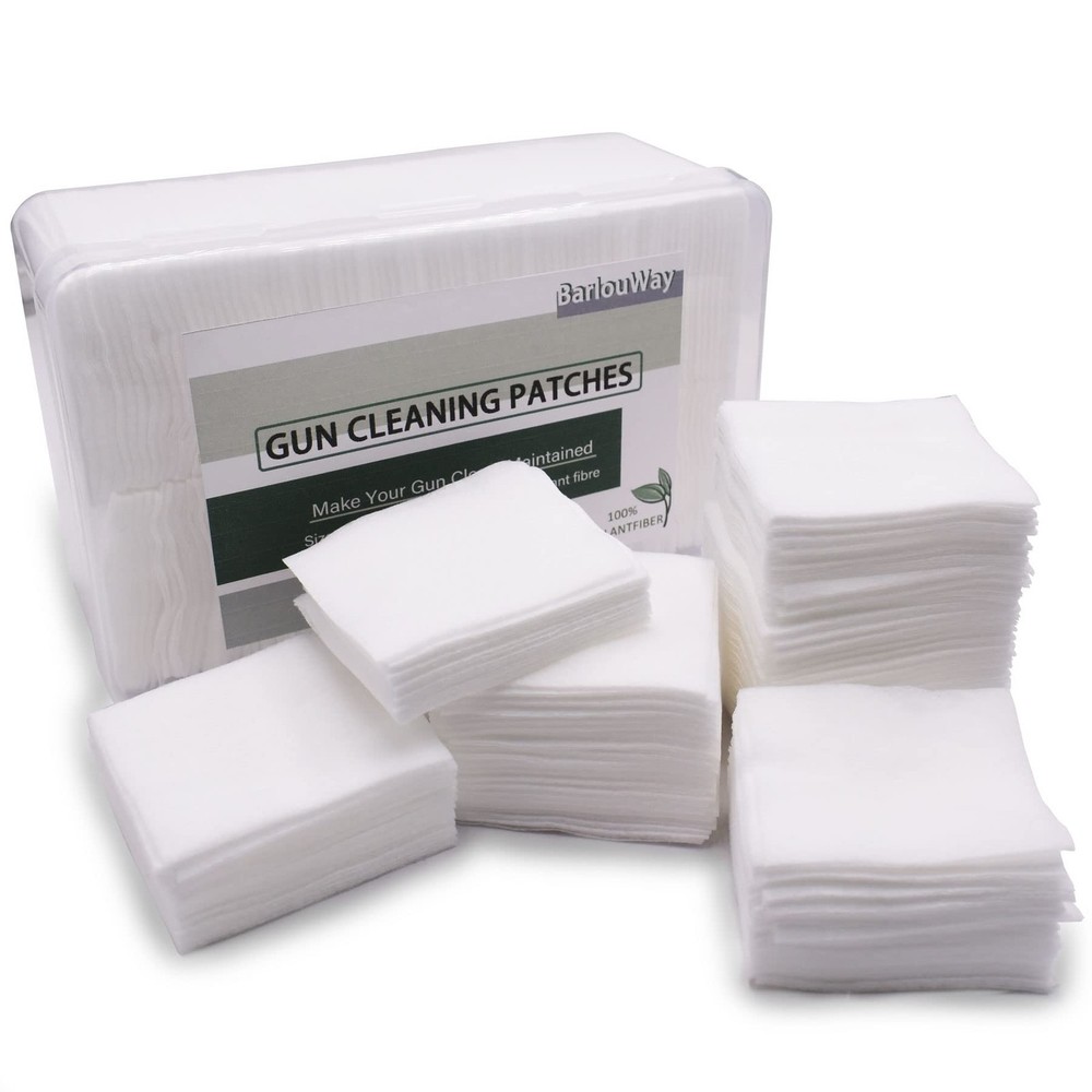 1000 Pieces Gun Cleaning Patches with Storage Case Highly Absorbent Lint Free