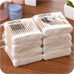 500pcs Double Head Cotton Swabs Makeup Ear Nose Cleaning Buds Stick