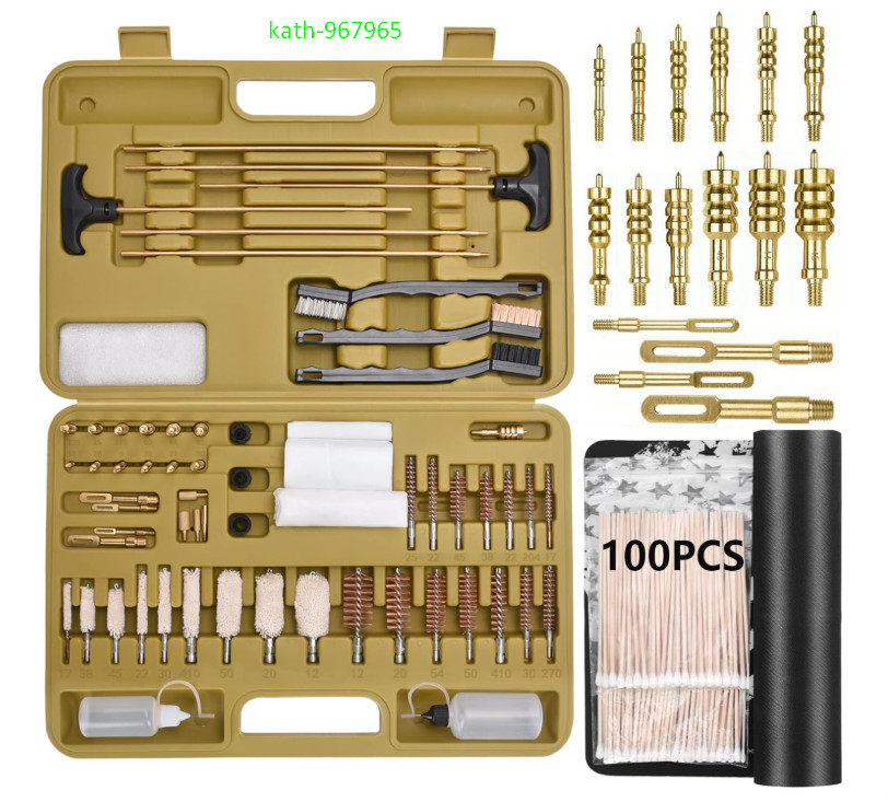 Universal Gun Cleaning Kit with Mat & Case, Brass Jags, Rods, All Calibers