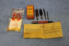 Marble’s Shotgun Cleaning Kit Orange Tin Rifle Shotgun Rods Brushes Patches Oil