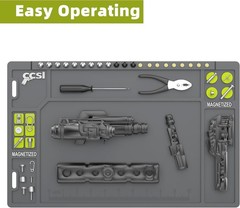 Pistol Gun Cleaning Mat with Magnetic Parts Tray, Anti-Slip Rubberized Workbench