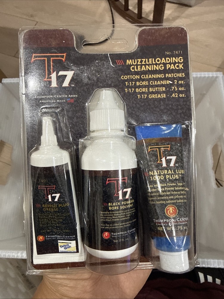 Thompson Center T17 Muzzleloading Cleaning Kit Patches, butter, grease, Cleaner