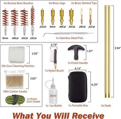 Gun Cleaning Kit Bronze Chamber Brush and Brass Holster Adapter