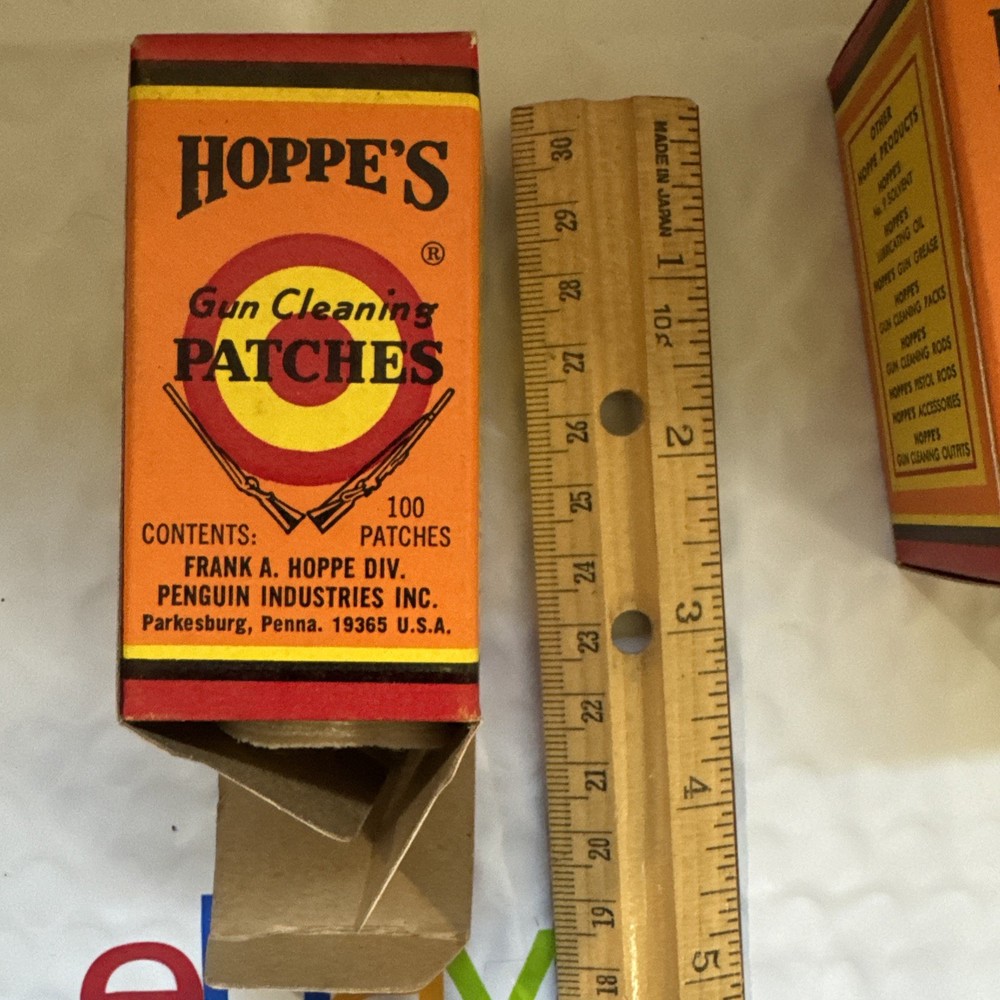 HOPPE’S GUN CLEANING PATCHES No.2 CALIBER .22 – .270 VINTAGE ORIGINAL USA Full
