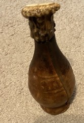 Leather Covered Plastic Squeeze Bottle With Antler Lid