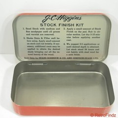 J.C. Higgins Stock Finish Kit # 2118 Sears Roebuck & Co Vintage Tin Case Only