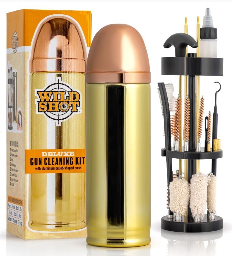Deluxe 51 pc Gun Cleaning Kit Trademarked Aluminum Bullet Shaped Design