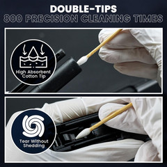 Double-Ended 6″ Pointed Gun Cleaning Swabs with Storage Box – for Precision F…