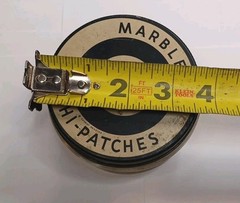 Vtg MARBLE’S SATCHI-PATCHES Jar And Patches 884 F/ The Marble’s Arms Corp. U.S.A