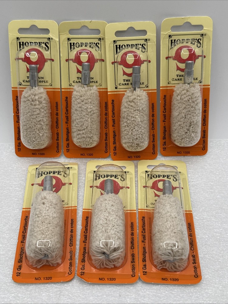 Lot 7 Hoppes Cleaning Cotton Cleaning Swab Brushes 12 Ga Shotgun 5/16-27 #1320