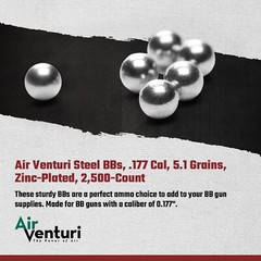 Air Venturi Steel BBS.177 Cal, 5.1 Grains, Zinc-Plated, 2,500ct