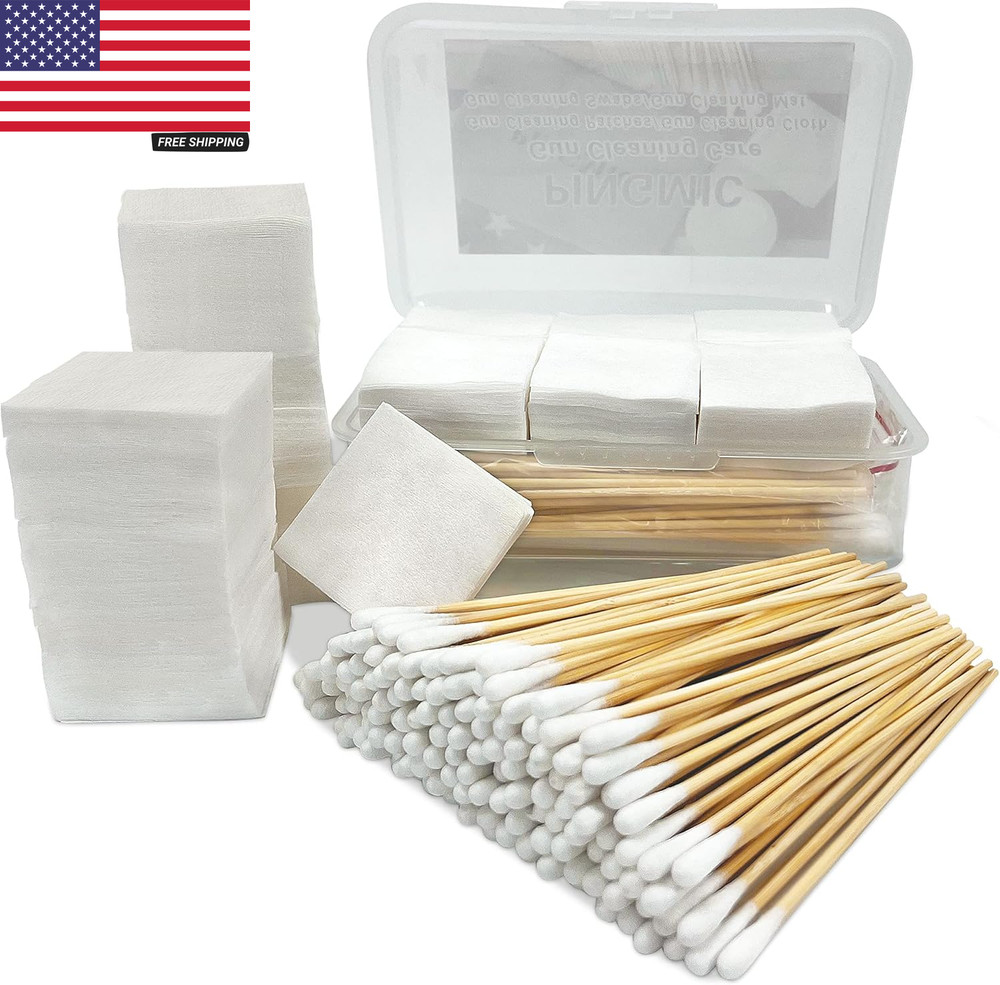 Gun Cleaning Supplies – Gun Cleaning Patches and Long Cotton Swabs Set, 6″ Cotto