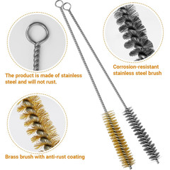 16Pcs Tube Cleaning Brush, Brass Stainless Steel Engine Cleaning