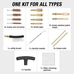 FLISSA Universal Handgun Cleaning Kit, 16 Piece Gun Cleaning Kit Case Included