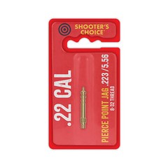 Shooter’s Choice Pierce Point Jag .22 .223 5.56mm .243 Caliber Brass 8-32 Thread