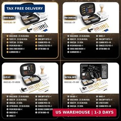 GLORYFIRE Universal Gun Cleaning Kit Fits .22 .357/9mm .38 .40 .45 Cal Handguns