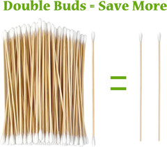400/200 Ct 6 Inch Double-Ended Gun Cleaning Swabs with Bamboo Sticks – Ideal for