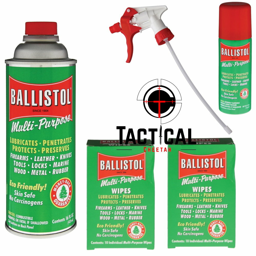 Gun Cleaning Lubricant Ballistol 1.5 & 16 oz ,Multi-Purpose 20 Wipes, USA Made &