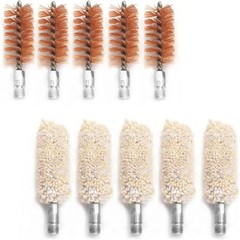 Durable 10-Pack Bore Brushes with Phosphor Bronze & Cotton Mops for Firearms