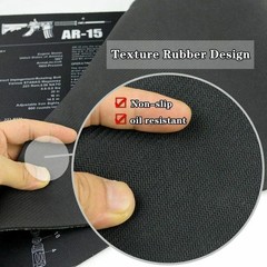 Large 35″x16″ AR-15 Gun Cleaning Mat 2XThick Non-slip Black Rifle Gun Bench Mat