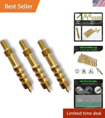 3-Piece Brass Gun Jag Kit – Long-lasting Cleaning Solution for Firearms