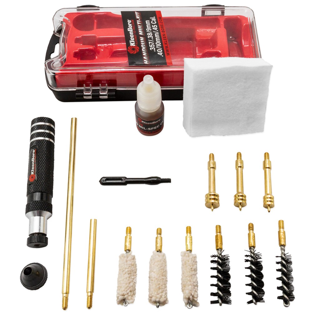 KleenBore MultiKit Pistol Cleaning Set Heavy Duty Brushes Mops CLP Compact Case